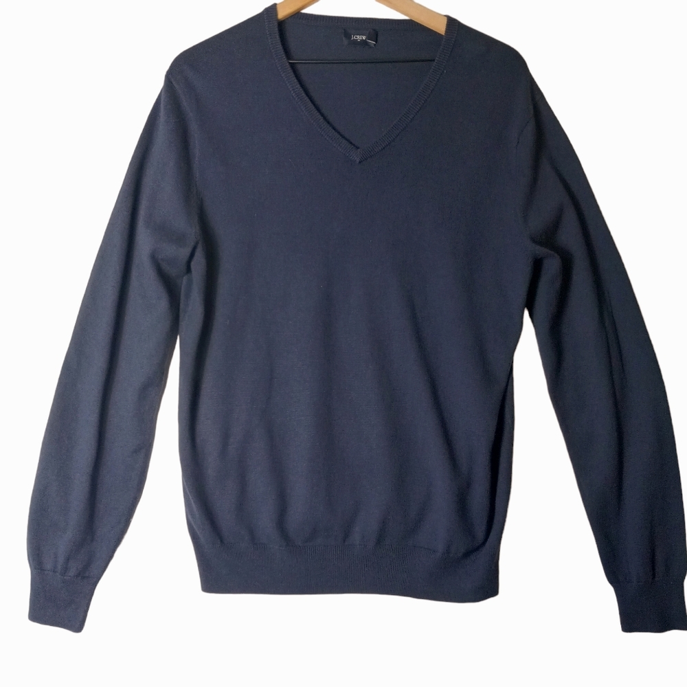 J.CREW factory sweater size medium blue cotton blend